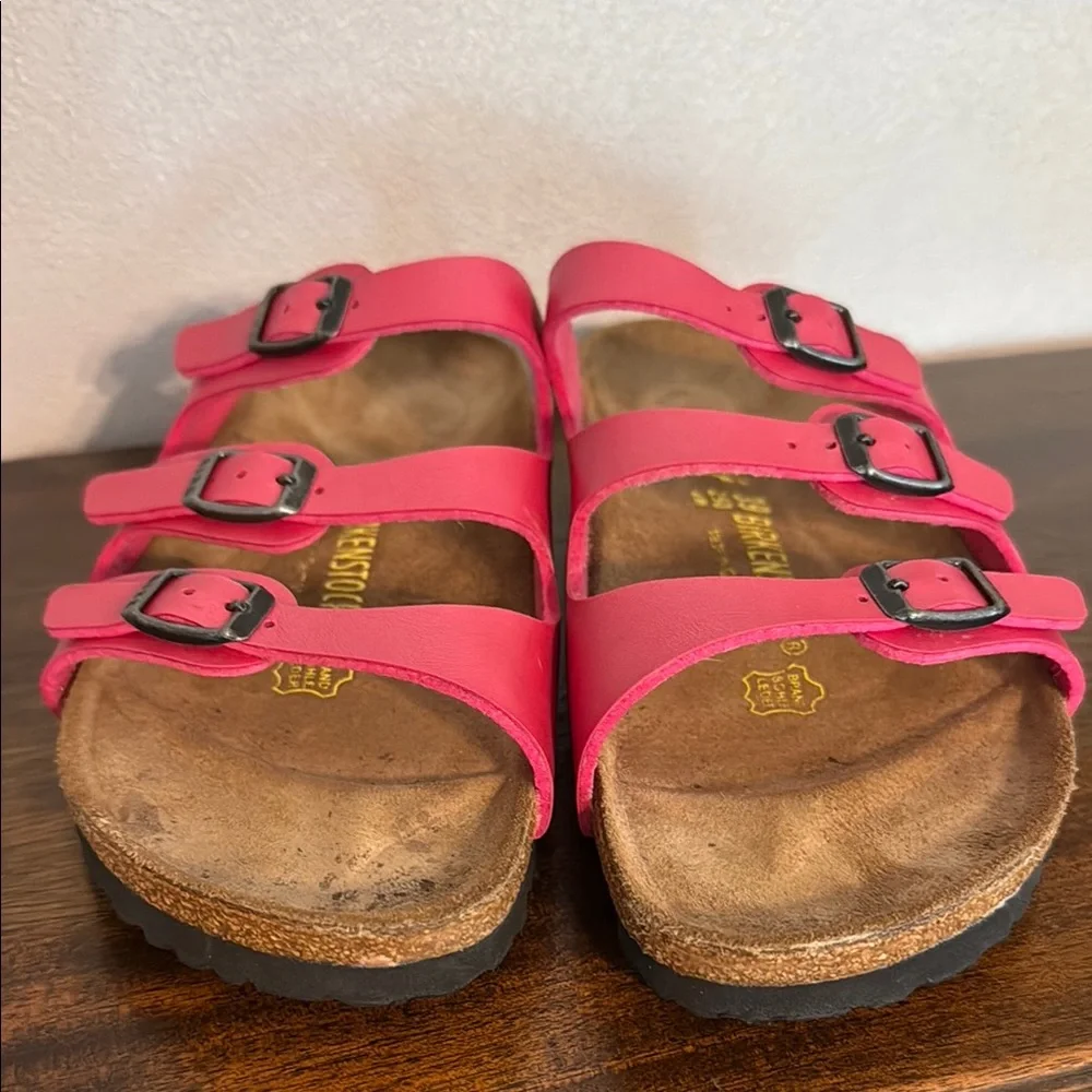 Birkenstock Metallic Pink Florida Triple-Strap Sandals Size 39 - Picture 4 of 12
